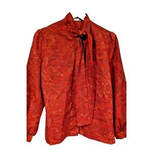 Vintage 1980s Polyester Jbj Top Pussycat Bow Size 16 working‎ 9 to 5